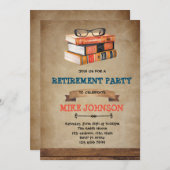 Uitnodiging voor pensionering van bibliothecaris m (Voorkant / Achterkant)