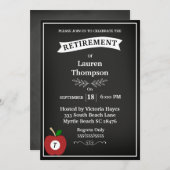 Uitnodiging voor pensionering van krijtbordleraar (Voorkant / Achterkant)