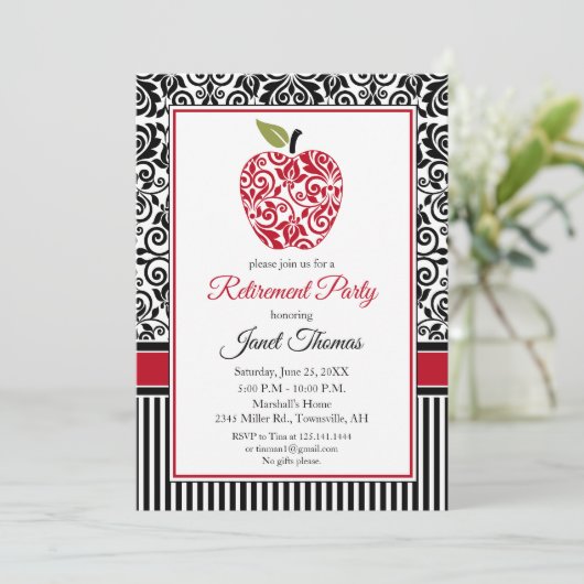 Uitnodiging voor pensionering van leerkrachten (Staand voorkant)