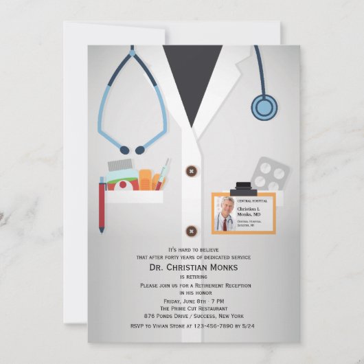 Uitnodiging voor pensionering van medisch personee (Voorkant)