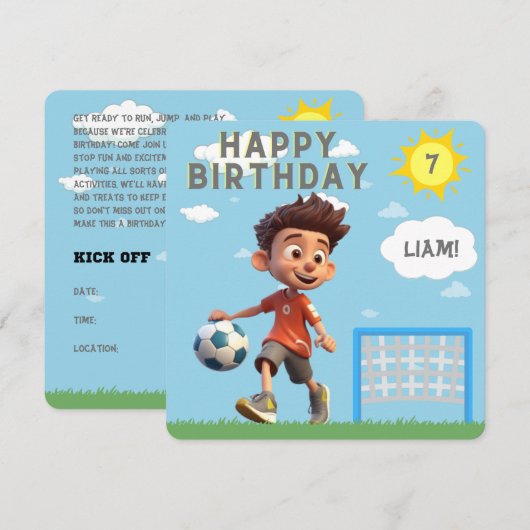 Uitnodiging voor persoonlijk gebruik van voetbalwe (Voorkant / Achterkant)