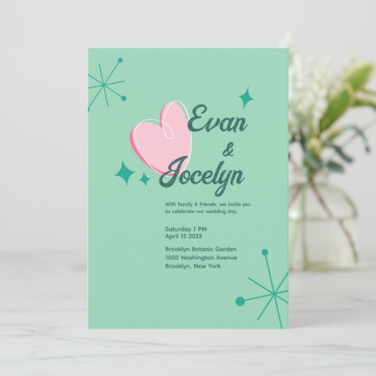 Uitnodiging voor persoonlijk huwelijk (Staand voorkant)