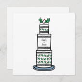 Uitnodiging voor persoonlijk kersthuwelijk (Voorkant / Achterkant)