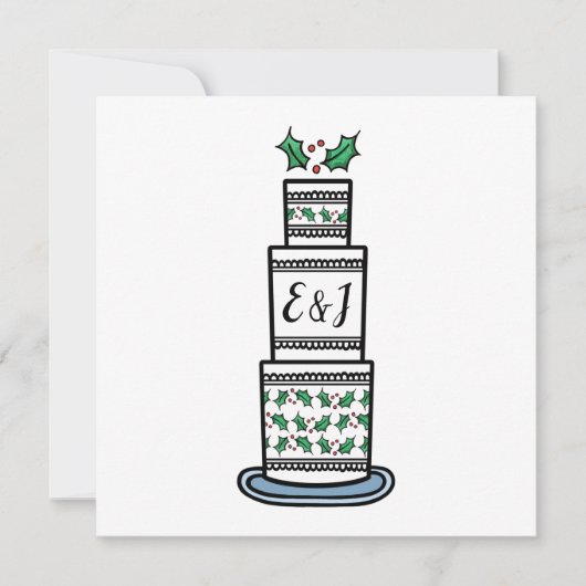 Uitnodiging voor persoonlijk kersthuwelijk (Voorkant)