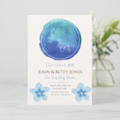 Uitnodiging voor persoonlijk Waterverf Baby shower (Staand voorkant)