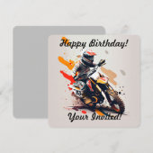 Uitnodiging voor persoonlijke Boy Motocross (Voorkant / Achterkant)