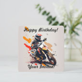 Uitnodiging voor persoonlijke Boy Motocross (Staand voorkant)