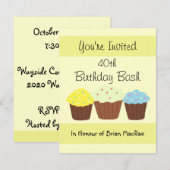 Uitnodiging voor persoonlijke cupcake Birthday (Voorkant / Achterkant)