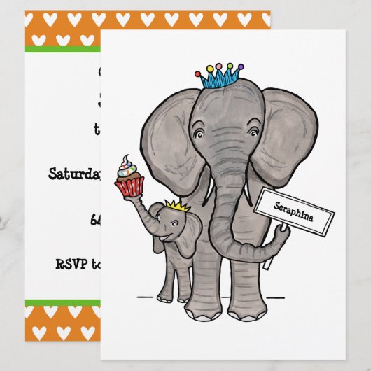 Uitnodiging voor persoonlijke feestdagen en Baby (Voorkant / Achterkant)