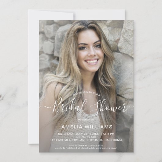 Uitnodiging voor persoonlijke foto-Bridal (Voorkant)