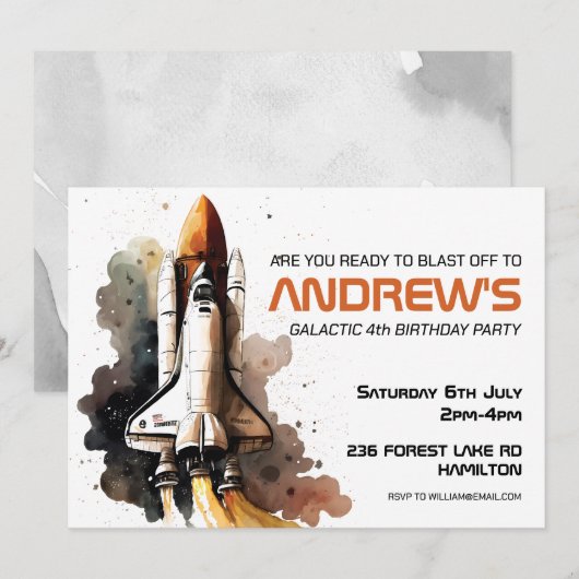 Uitnodiging voor persoonlijke kinderen op zaterdag (Voorkant / Achterkant)