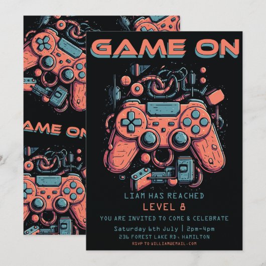 Uitnodiging voor persoonlijke kinderen op zaterdag (Voorkant / Achterkant)