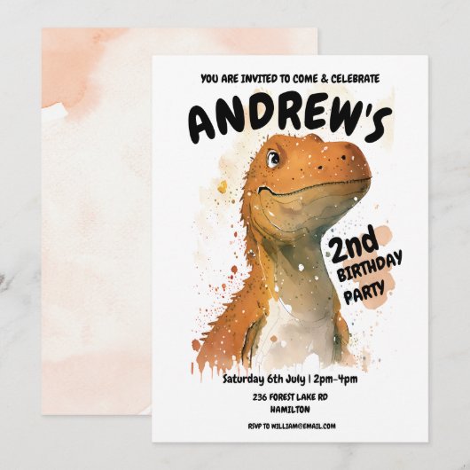 Uitnodiging voor persoonlijke kinderen op zaterdag (Voorkant / Achterkant)