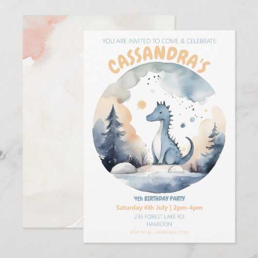 Uitnodiging voor persoonlijke kinderen op zaterdag (Voorkant / Achterkant)