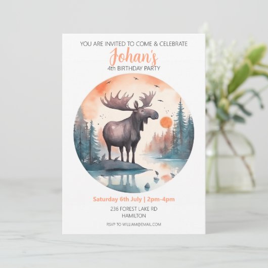 Uitnodiging voor persoonlijke kinderen op zaterdag (Staand voorkant)