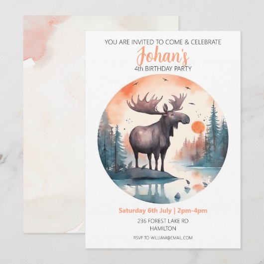 Uitnodiging voor persoonlijke kinderen op zaterdag (Voorkant / Achterkant)