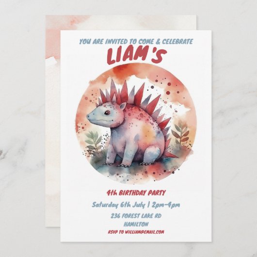 Uitnodiging voor persoonlijke kinderen op zaterdag (Voorkant / Achterkant)