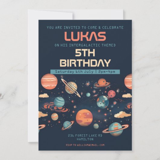 Uitnodiging voor persoonlijke kinderen op zaterdag (Voorkant)