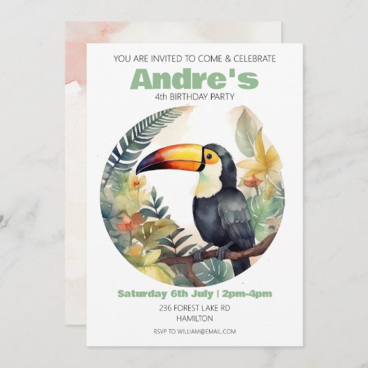 Uitnodiging voor persoonlijke kinderen op zaterdag (Voorkant / Achterkant)