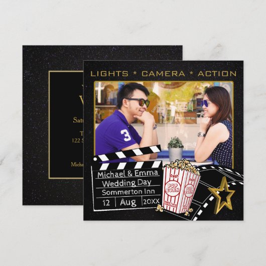 Uitnodiging voor persoonlijke Movie Star (Voorkant / Achterkant)
