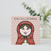 Uitnodiging voor persoonlijke Russische Doll Matry (Staand voorkant)