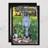 Uitnodiging voor persoonlijke Skeleton Halloween-p (Voorkant / Achterkant)