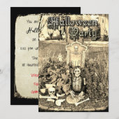 Uitnodiging voor persoonlijke Skeleton Halloween-p (Voorkant / Achterkant)