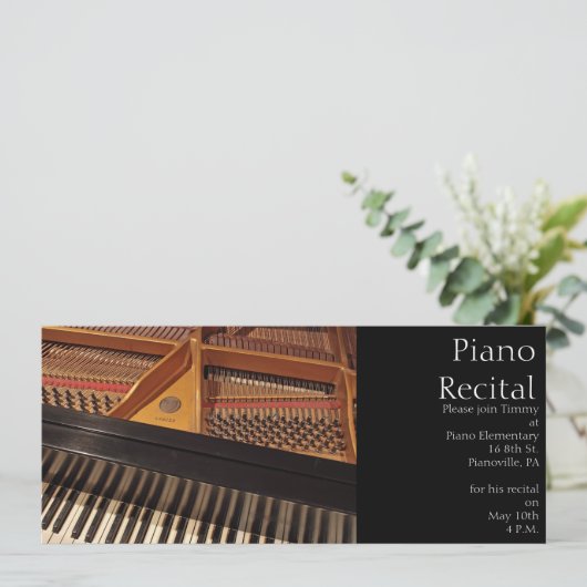  uitnodiging voor piano (Staand voorkant)