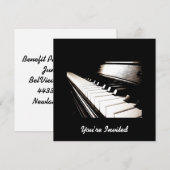 Uitnodiging voor piano Keys (Voorkant / Achterkant)