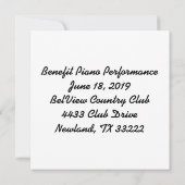 Uitnodiging voor piano Keys (Achterkant)