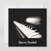 Uitnodiging voor piano Keys (Voorkant)