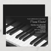 Uitnodiging voor piano Keys (Voorkant / Achterkant)