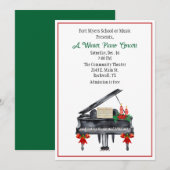 Uitnodiging voor pianoconcert met kerstthema (Voorkant / Achterkant)