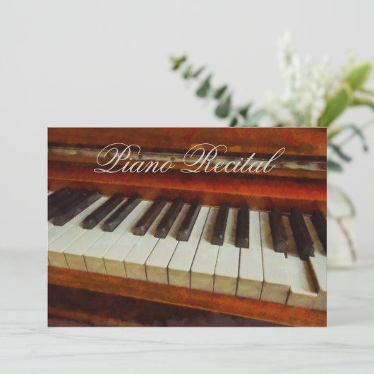 Uitnodiging voor  pianorecital (Staand voorkant)