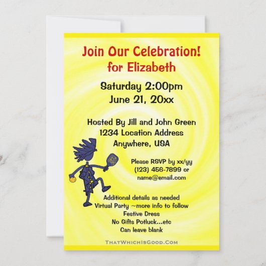 Uitnodiging voor Picklball Party (Achterkant)