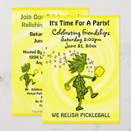 Uitnodiging voor Picklball Party opnieuw indienen (Voorkant / Achterkant)