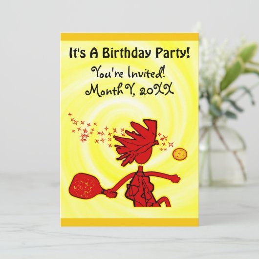 Uitnodiging voor Pickleball Joyful Party (Staand voorkant)