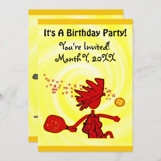 Uitnodiging voor Pickleball Joyful Party (Voorkant / Achterkant)