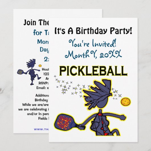 Uitnodiging voor Pickleball Party (Voorkant / Achterkant)