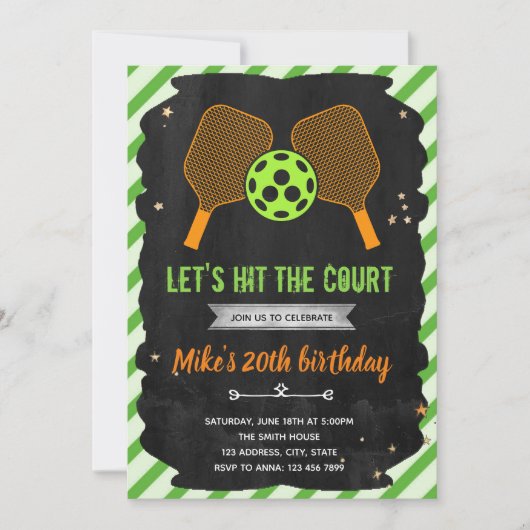 Uitnodiging voor pickleballfeest (Voorkant)