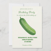 Uitnodiging voor Pickles & Komkommer Verjaardagsfe (Voorkant)