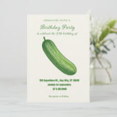 Uitnodiging voor Pickles & Komkommer Verjaardagsfe (Staand voorkant)