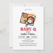 Uitnodiging voor picknick BabyQ barbecue baby show (Voorkant)