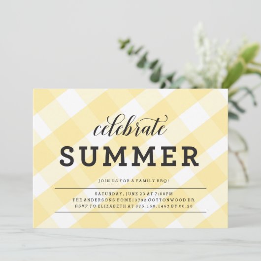 uitnodiging voor picknick bbq (Staand voorkant)