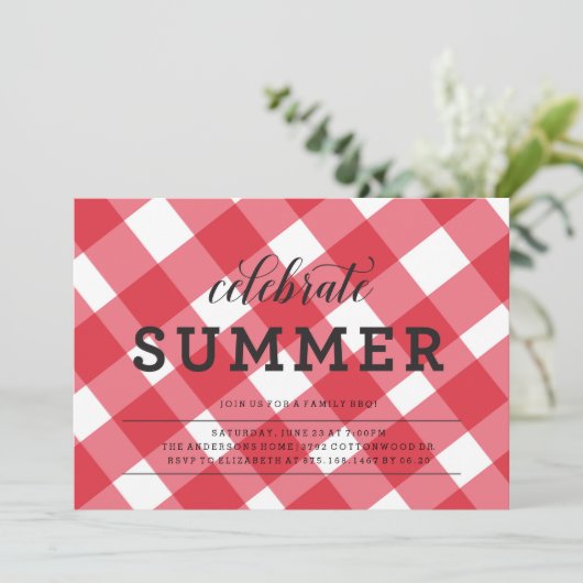 uitnodiging voor picknick bbq (Staand voorkant)