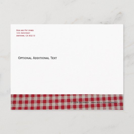 Uitnodiging voor picknick BBQ Cookout (Achterkant)