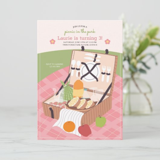 Uitnodiging voor picknick in het park (Staand voorkant)