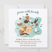 Uitnodiging voor picknick met vrienden illustratie (Voorkant)