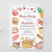 Uitnodiging voor picknick verjaardagsfeestje (Voorkant)