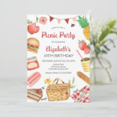 Uitnodiging voor picknick verjaardagsfeestje (Staand voorkant)